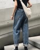 winter vintage denim blue pants high waist wide leg trousers winter vintage denim blue pants high waist wide leg trousers