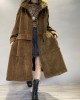 Chic Coffee Pockets Button Corduroy Loose Fall Long sleeve Coats Chic Coffee Pockets Button Corduroy Loose Fall Long sleeve Coats