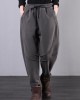 Simple gray women pants plus size clothing elastic waist drawstring Photography trousers Simple gray women pants plus size clothing elastic waist drawstring Photography trousers