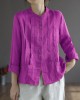 Women Yellow Elegant Button Fall Top Long Sleeve Linen Women Yellow Elegant Button Fall Top Long Sleeve Linen