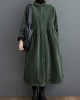 French blackish green corduroy coats Inspiration thick Cinched women coats ( Limited Stock)