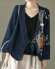 Women Red Embroideried Long sleeve Linen Shirt Women Red Embroideried Long sleeve Linen Shirt