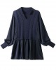 Navy Knit Blouses Puff Sleeve Winter Top Navy Knit Blouses Puff Sleeve Winter Top