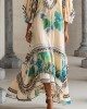 Beautiful Apricot V Neck Print Chiffon Holiday Dress Summer Beautiful Apricot V Neck Print Chiffon Holiday Dress Summer