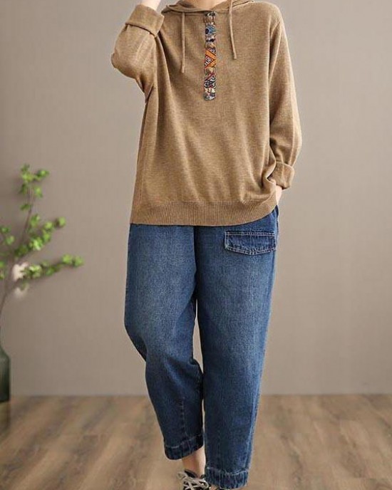 Handmade Spring Casual Pants Oversize Denim Blue Photography Elastic Waist Trousers Handmade Spring Casual Pants Oversize Denim Blue Photography Elastic Waist Trousers