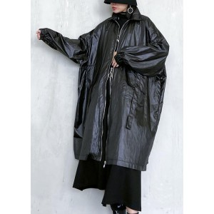 Classy black Fashion clothes Wardrobes lapel pockets fall women coats