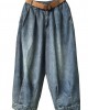 Women Spring Vintage Solid Loose Turnip Pants Jeans Women Spring Vintage Solid Loose Turnip Pants Jeans