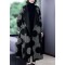Boutique Black Patchwork Dot Print Loose Fall Long sleeve Coat