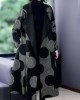 Boutique Black Patchwork Dot Print Loose Fall Long sleeve Coat Boutique Black Patchwork Dot Print Loose Fall Long sleeve Coat