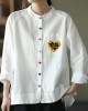 Modern White Loose Patchwork Pockets Fall Long Sleeve Blouse Top Modern White Loose Patchwork Pockets Fall Long Sleeve Blouse Top