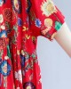 Women o neck Cinched cotton linen summer outfit Tutorials black print Dress Women o neck Cinched cotton linen summer outfit Tutorials black print Dress