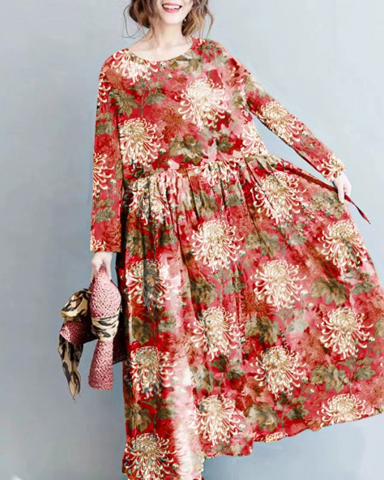 2025 fashion floral long linen dresses plus size clothing maxi dresses 2025 fashion floral long linen dresses plus size clothing maxi dresses