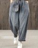 Retro denim blue autumn new trousers plus size harem pants Retro denim blue autumn new trousers plus size harem pants