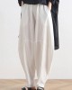 Vintage white cotton and linen loose casual trousers Zen lantern pants Vintage white cotton and linen loose casual trousers Zen lantern pants