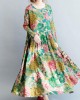 2025 fashion floral long linen dresses plus size clothing maxi dresses 2025 fashion floral long linen dresses plus size clothing maxi dresses