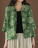 Beautiful Green Peter Pan Collar Pockets Summer Linen top Beautiful Green Peter Pan Collar Pockets Summer Linen top