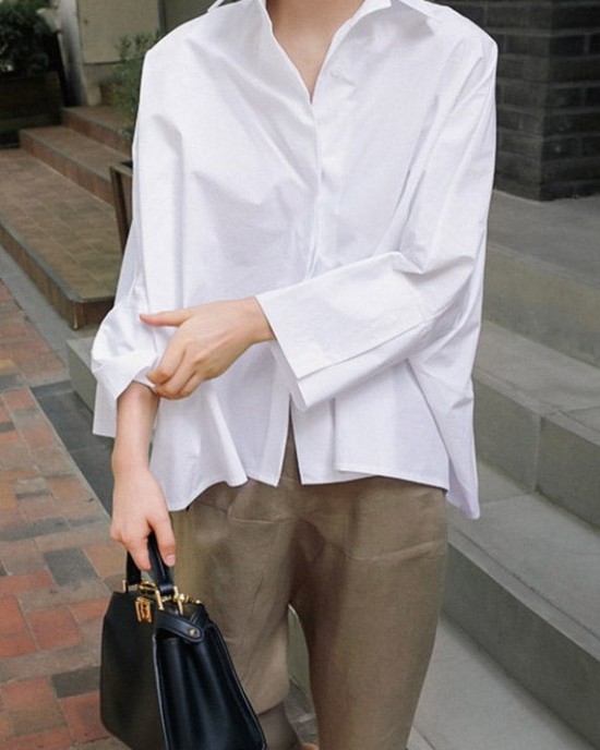 Unique White Peter Pan Collar Button Cotton Shirts Long Sleeve Unique White Peter Pan Collar Button Cotton Shirts Long Sleeve