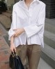 Unique White Peter Pan Collar Button Cotton Shirts Long Sleeve Unique White Peter Pan Collar Button Cotton Shirts Long Sleeve