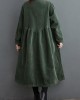 French blackish green corduroy coats Inspiration thick Cinched women coats ( Limited Stock)