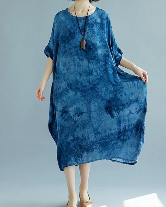 2025 blue long linen dress plus size O neck floral linen clothing dresses casual short sleeve baggy dresses linen caftans 2025 blue long linen dress plus size O neck floral linen clothing dresses casual short sleeve baggy dresses linen caftans