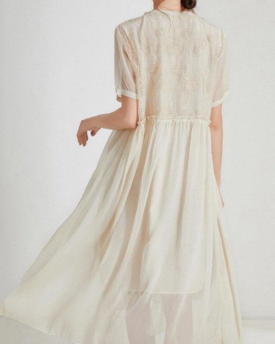 Boho Beige Print Chiffon asymmetrical Design Summer Maxi Dresses Boho Beige Print Chiffon asymmetrical Design Summer Maxi Dresses