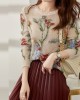 French O-Neck Floral Hollow Out Knit Sweaters Spring French O-Neck Floral Hollow Out Knit Sweaters Spring