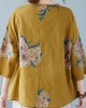 Yellow Button Shirt Tops Asymmetrical Half Sleeve Yellow Button Shirt Tops Asymmetrical Half Sleeve
