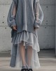 Bohemian Grey Oversized Patchwork Tulle Sweater Dress Fall Bohemian Grey Oversized Patchwork Tulle Sweater Dress Fall