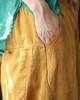 Simple Yellow Retro High Waist Pockets Summer Pants Linen Simple Yellow Retro High Waist Pockets Summer Pants Linen