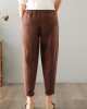 Women Chocolate Cotton Linen Summer Pants Women Chocolate Cotton Linen Summer Pants