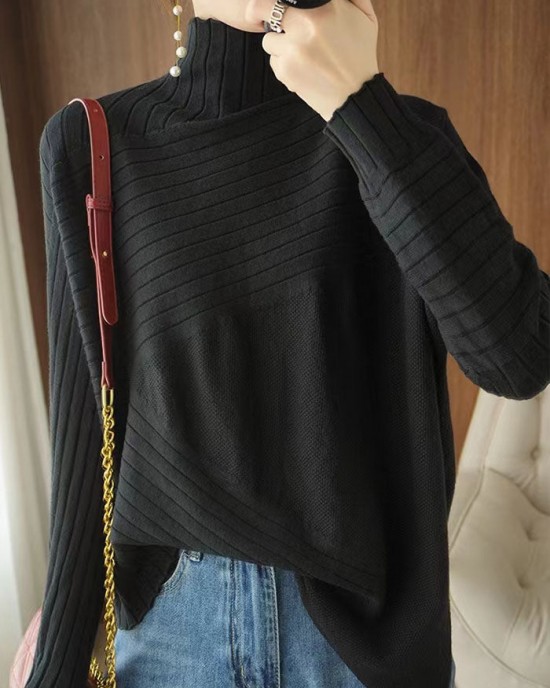Plus Size Blue Asymmetrical Solid Knit Sweaters Spring Plus Size Blue Asymmetrical Solid Knit Sweaters Spring