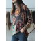 Beautiful Turtle Neck Print Mink Hair Knitted Sweater Tops Winter