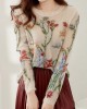 French O-Neck Floral Hollow Out Knit Sweaters Spring French O-Neck Floral Hollow Out Knit Sweaters Spring