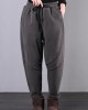 Simple gray women pants plus size clothing elastic waist drawstring Photography trousers Simple gray women pants plus size clothing elastic waist drawstring Photography trousers
