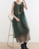 Art Green Patchwork Cotton Summer Dresses Art Green Patchwork Cotton Summer Dresses