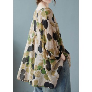 Plus Size Green O-Neck Dot Half Sleeve Shirts