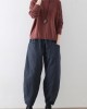 2025 winter dark blue cotton pants warm thick oversized linen pants casual cozy style 2025 winter dark blue cotton pants warm thick oversized linen pants casual cozy style