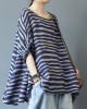 Organic Blue Striped Blouse O Neck Top Photography Organic Blue Striped Blouse O Neck Top Photography