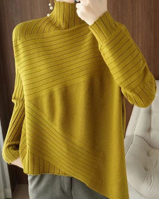 Plus Size Blue Asymmetrical Solid Knit Sweaters Spring Plus Size Blue Asymmetrical Solid Knit Sweaters Spring