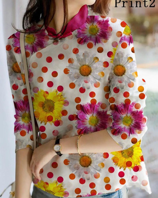 Unique Beige Print Linen Blouses Spring Unique Beige Print Linen Blouses Spring