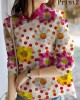 Unique Beige Print Linen Blouses Spring Unique Beige Print Linen Blouses Spring
