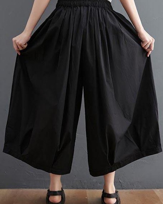 Modern Black High Waist asymmetrical design Summer Cotton Linen Pants Modern Black High Waist asymmetrical design Summer Cotton Linen Pants