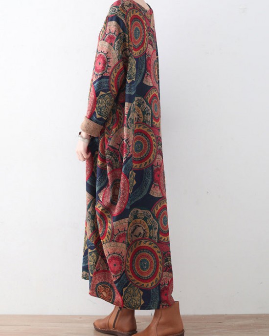 vintage blue red prints sweater dresses plus size clothing sweater casual o neck winter dress vintage blue red prints sweater dresses plus size clothing sweater casual o neck winter dress