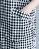 Unique black white plaid cotton linen shirts women stylish lapel pockets oversized Summer shirts Unique black white plaid cotton linen shirts women stylish lapel pockets oversized Summer shirts