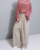 stylish women khaki cotton linen wide leg pants multiple wearing methods pants stylish women khaki cotton linen wide leg pants multiple wearing methods pants