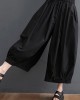 Modern Black High Waist asymmetrical design Summer Cotton Linen Pants Modern Black High Waist asymmetrical design Summer Cotton Linen Pants