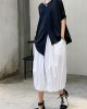 Unique black cotton clothes o neck asymmetric summer shirt Unique black cotton clothes o neck asymmetric summer shirt