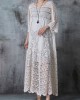 Women White Oversized Hollow Out Lace Long Dress Summer Women White Oversized Hollow Out Lace Long Dress Summer