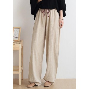 Casual nude trousers women 2025 new spring and summer bloomers linen high waist carrot pants