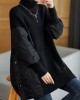 Simple Chocolate Turtleneck Patchwork Loose Fall Knit sweaters Simple Chocolate Turtleneck Patchwork Loose Fall Knit sweaters